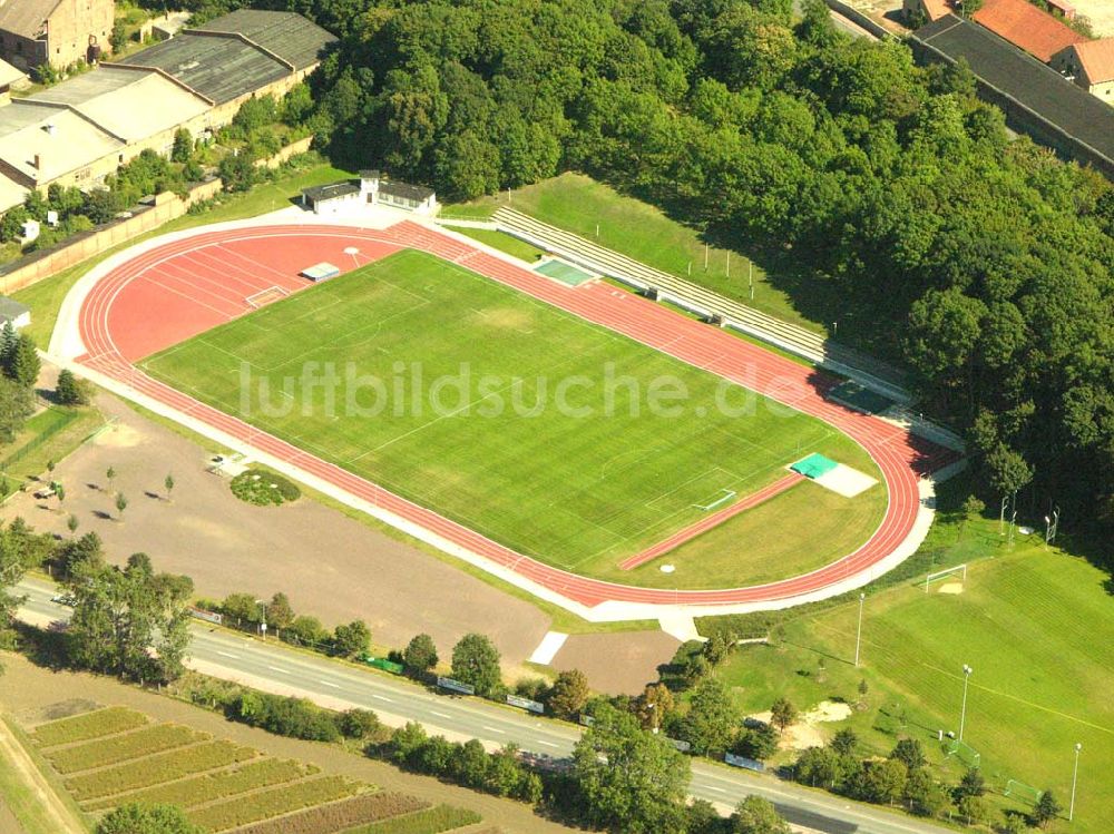 Quedlinburg von oben - Friedrich- Ludwig- Jahn- Sportplatz