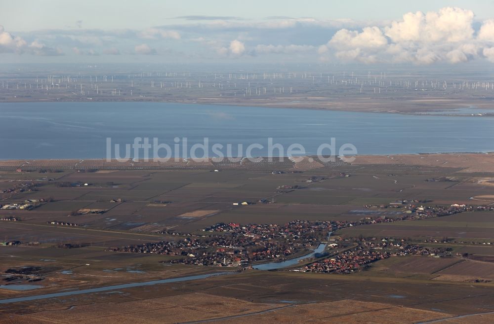 Friedrichskoog aus der Vogelperspektive: Friedrichskoog und Meldorfer Bucht im Bundesland Schleswig-Holstein