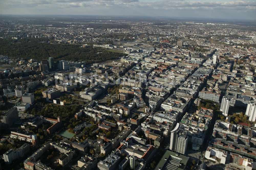 Berlin von oben - Friedrichstadt und Potsdamer Platz in Berlin im Bundesland Berlin