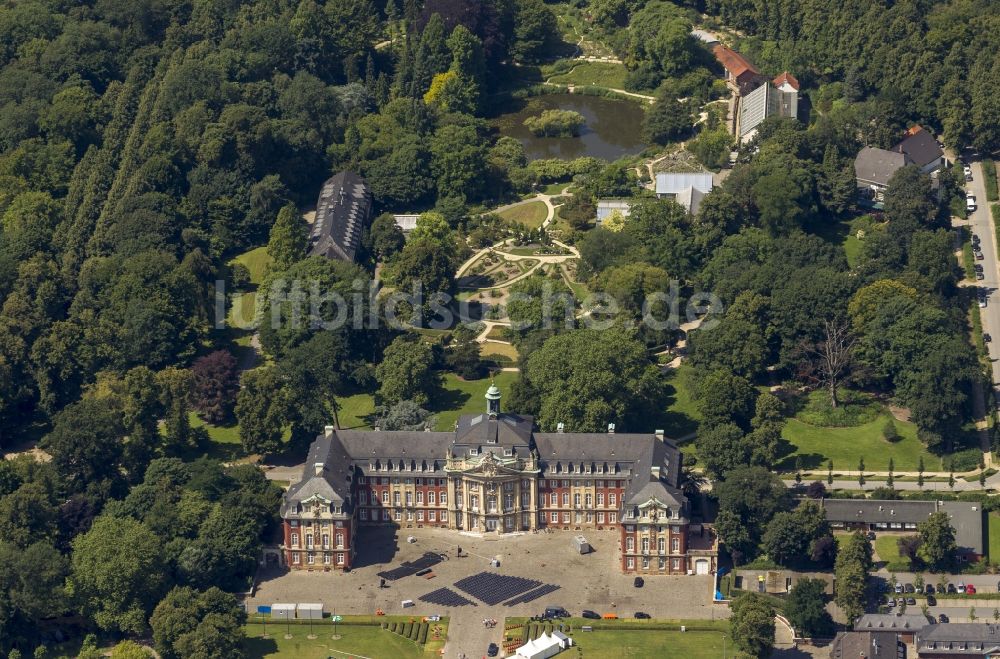 Luftaufnahme Münster - Fürstbischöfliches Schloss Münster in Münster im Bundesland Nordrhein-Westfalen