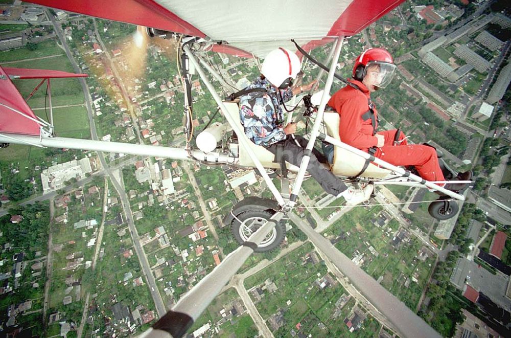 Fürstenwalde / Brandenburg von oben - Fürstenwalde / Brandenburg Ultraleichtflieger-Mitflug (von Flugplatz Eggersdorf aus) 26.09.1993