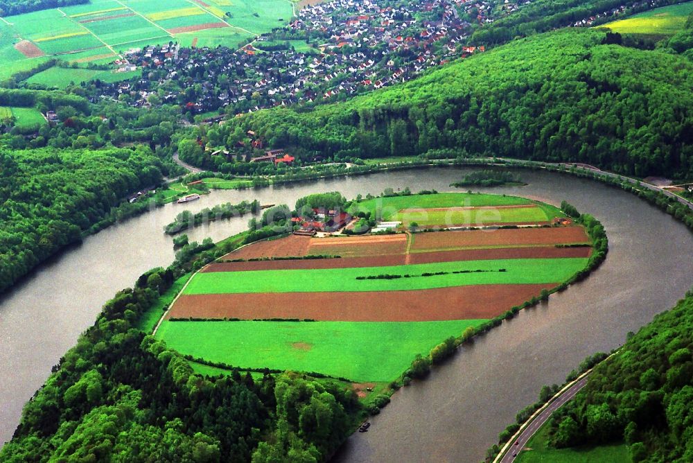 Luftbild Kassel - Fulda- Halbinsel Kragenhof bei Kassel im Bundesland Hessen