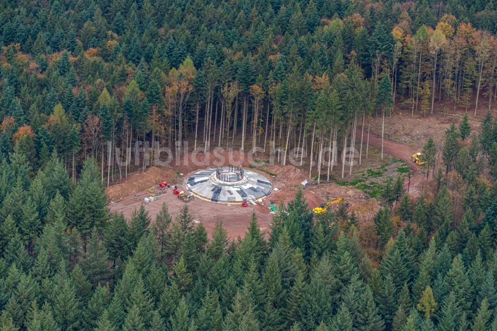 Ettenheim aus der Vogelperspektive: Fundamenterrichtung zur Windrad- Montage in Ettenheim im Bundesland Baden-Württemberg, Deutschland