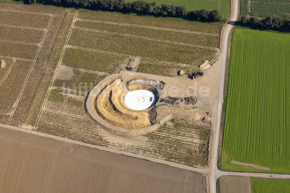 Würselen aus der Vogelperspektive: Fundamenterrichtung zur Windrad- Montage in Würselen im Bundesland Nordrhein-Westfalen, Deutschland