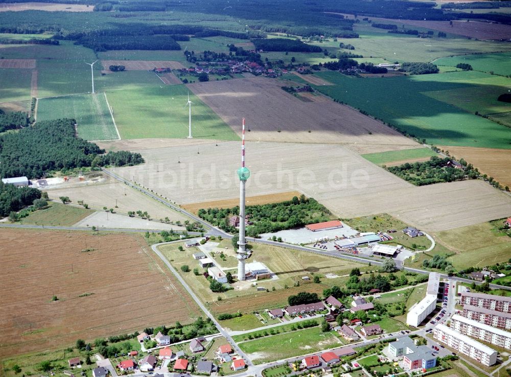 Calau aus der Vogelperspektive: Funkturm und Sendeanlage als Grundnetzsender in Calau im Bundesland Brandenburg, Deutschland