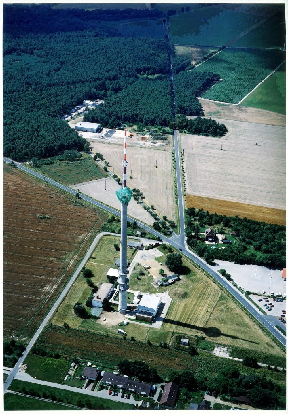 Luftbild Calau - Funkturm und Sendeanlage als Grundnetzsender in Calau im Bundesland Brandenburg, Deutschland