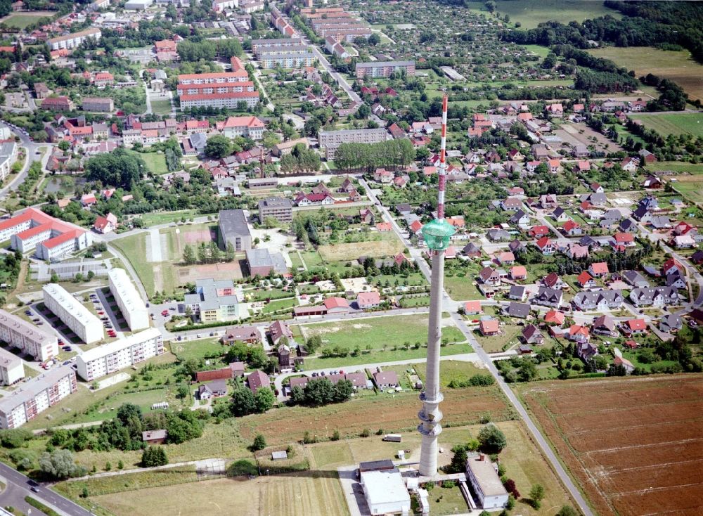 Calau aus der Vogelperspektive: Funkturm und Sendeanlage als Grundnetzsender in Calau im Bundesland Brandenburg, Deutschland