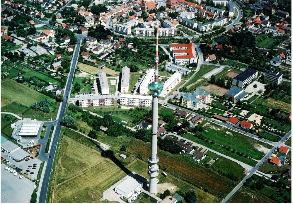 Luftbild Calau - Funkturm und Sendeanlage als Grundnetzsender in Calau im Bundesland Brandenburg, Deutschland