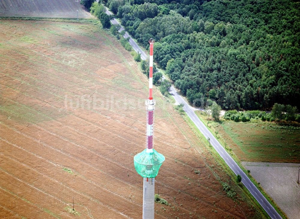 Luftbild Calau - Funkturm und Sendeanlage als Grundnetzsender in Calau im Bundesland Brandenburg, Deutschland