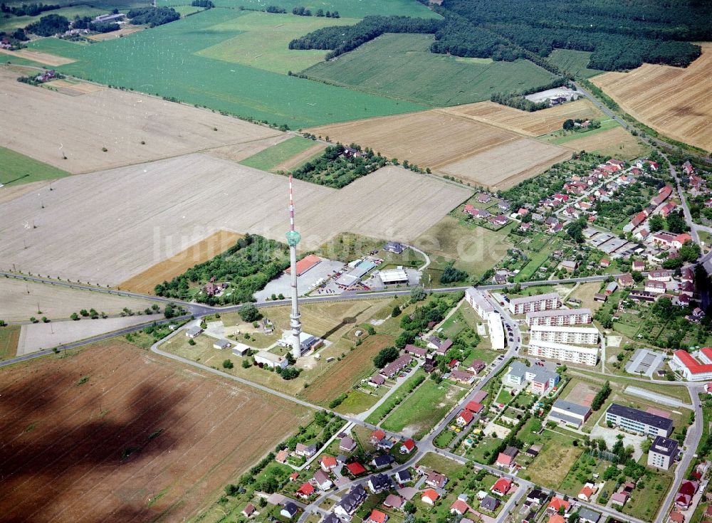 Luftbild Calau - Funkturm und Sendeanlage als Grundnetzsender in Calau im Bundesland Brandenburg, Deutschland