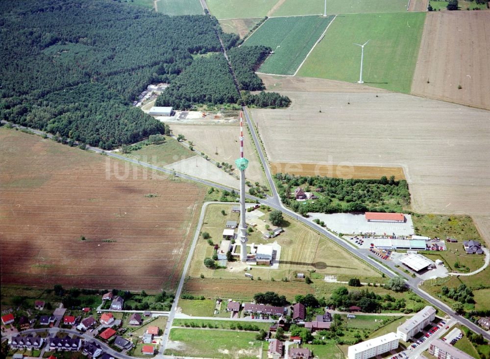 Luftaufnahme Calau - Funkturm und Sendeanlage als Grundnetzsender in Calau im Bundesland Brandenburg, Deutschland