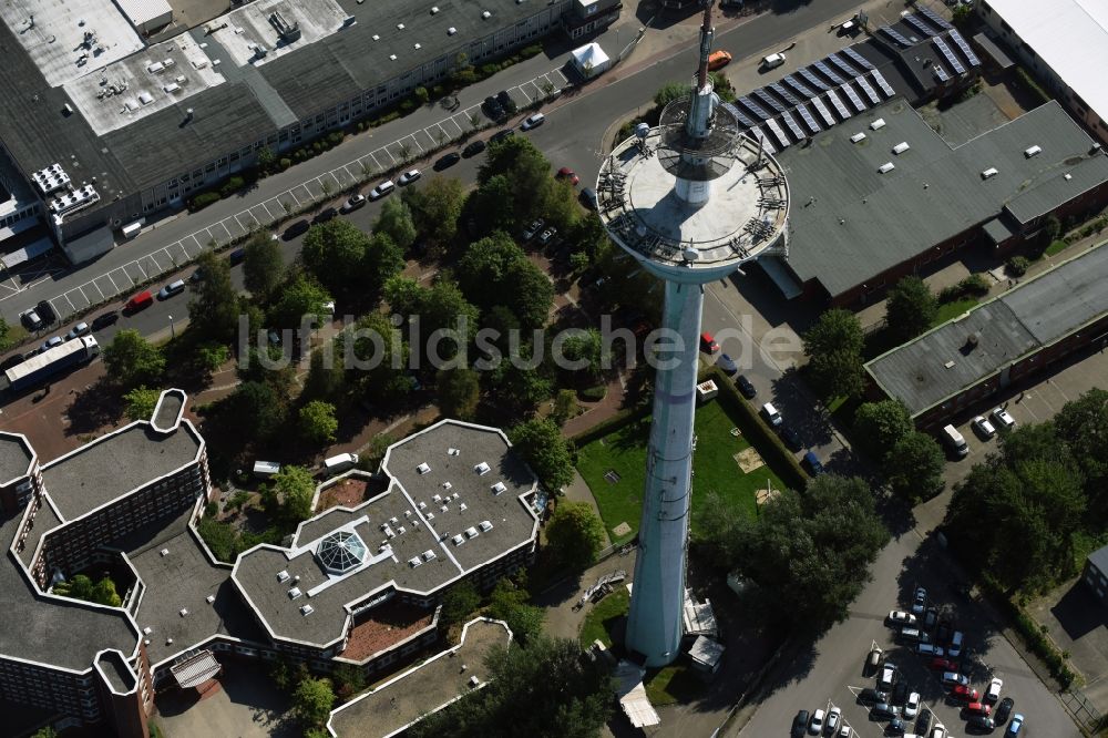 Luftbild Heide - Funkturm und Sendeanlage als Grundnetzsender und Fernmeldeturm in Heide im Bundesland Schleswig-Holstein, Deutschland