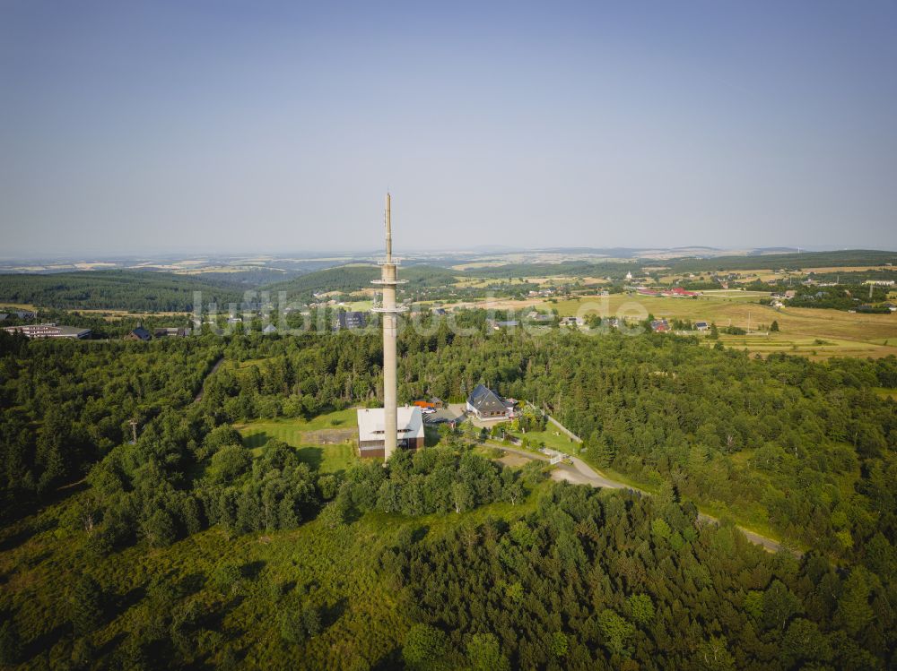 Luftbild Zinnwald-Georgenfeld - Funkturm und Sendeanlage als Grundnetzsender in Zinnwald-Georgenfeld im Bundesland Sachsen, Deutschland