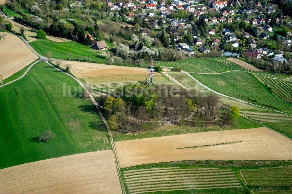 Luftbild Lahr/Schwarzwald - Funkturm und Sendeanlage auf der Kuppe des Bergmassives Schutterlindenberg in Lahr/Schwarzwald im Bundesland Baden-Württemberg