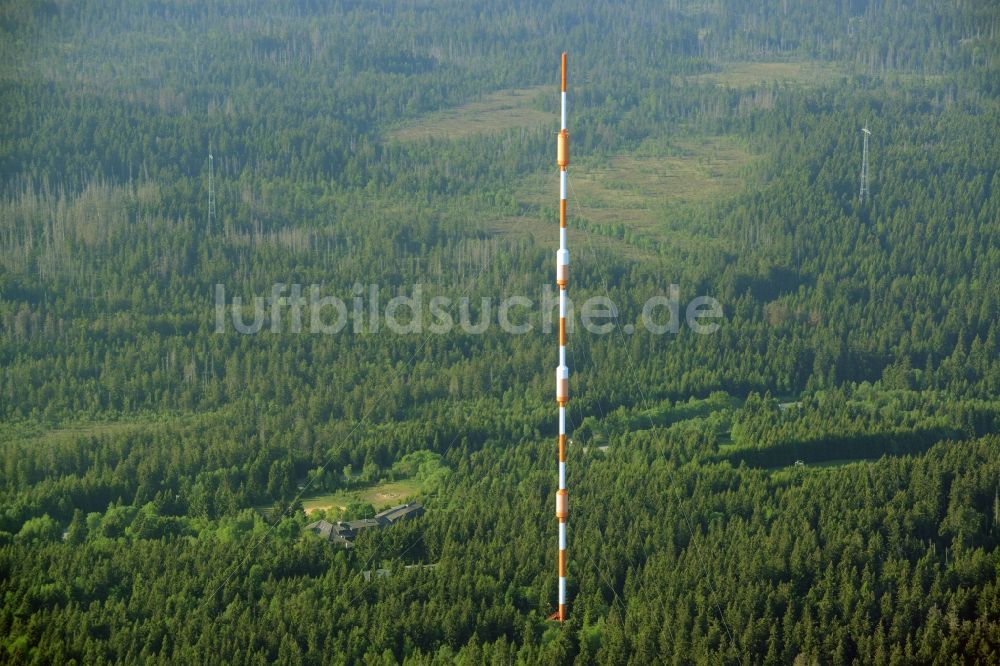 Luftbild Altenau - Funkturm und Sendeanlage auf der Kuppe des Bergmassives Torfhaus in Altenau im Bundesland Niedersachsen