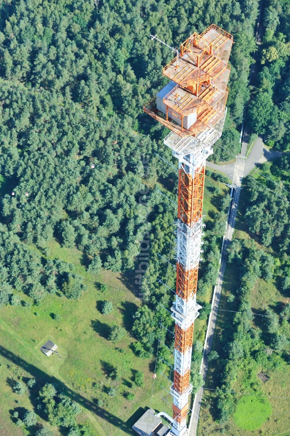 Dannenberg von oben - Funkturm Umsetzer Dannenberg bei Höhbeck im Bundesland Niedersachsen