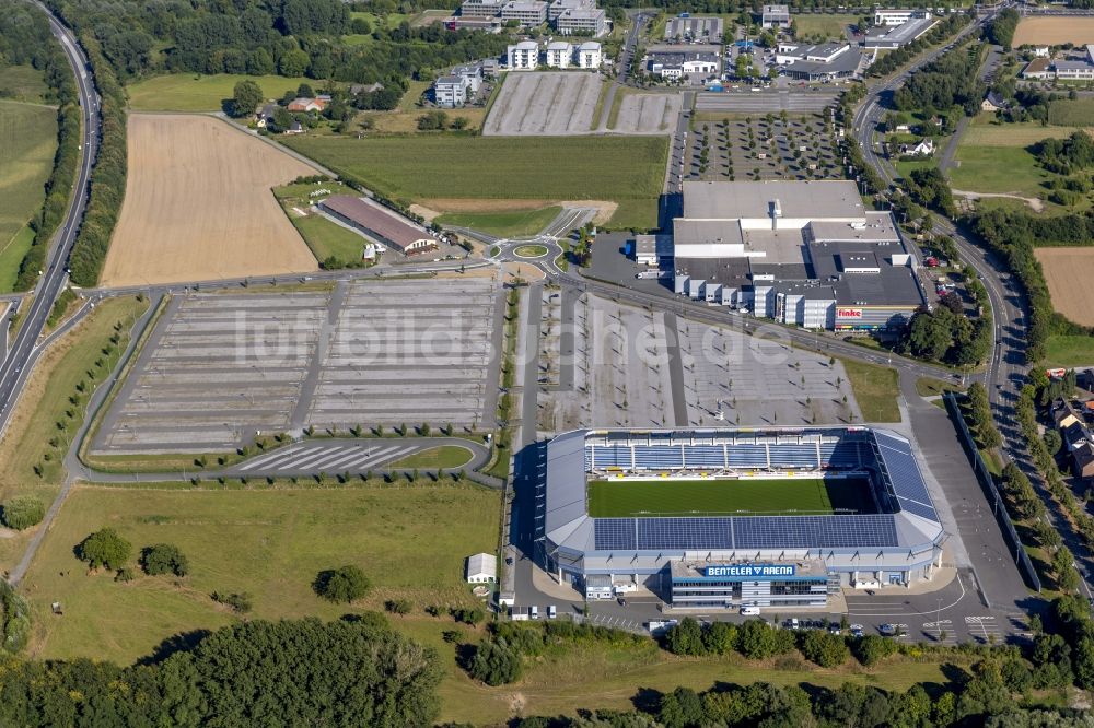 Luftbild Paderborn - Fußball- Stadion Benteler- Arena in Paderborn im Bundesland Nordrhein-Westfalen