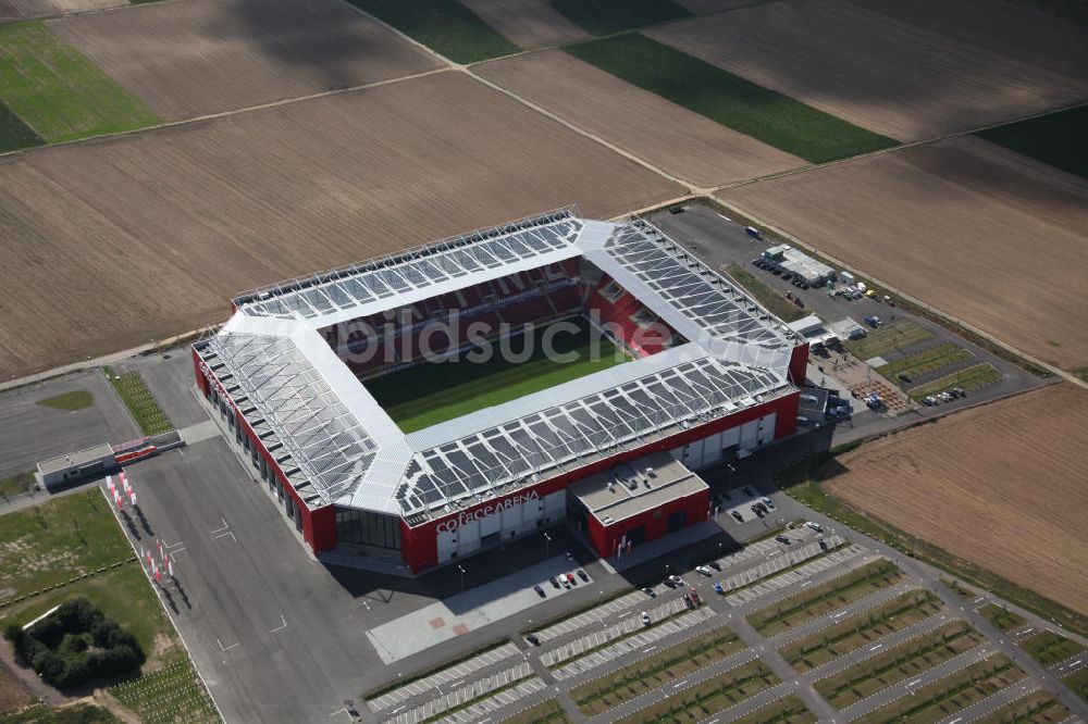 Mainz von oben - Fußball- Stadion Coface-Arena in Mainz