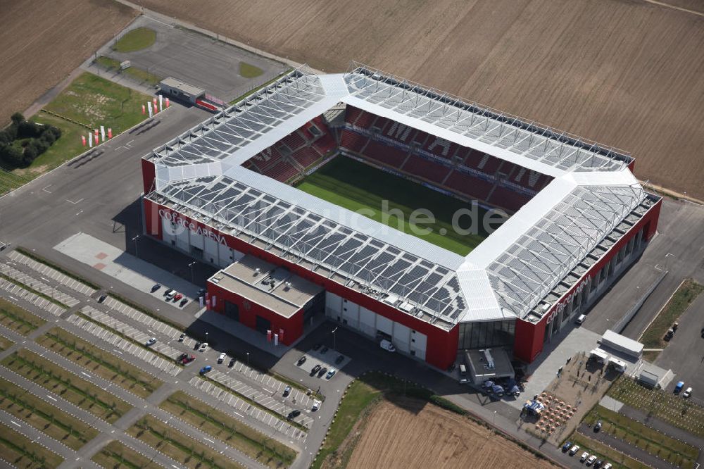 Mainz aus der Vogelperspektive: Fußball- Stadion Coface-Arena in Mainz