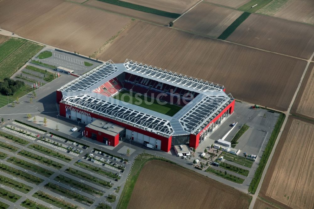 Luftaufnahme Mainz - Fußball-Stadion Coface-Arena, die neue Heimstätte des Vereins FSV Mainz 05 in Mainz Bretzenheim in Rheinland-Pfalz