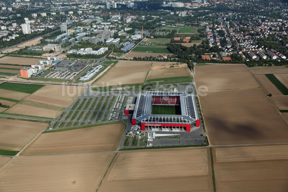 Mainz von oben - Fußball-Stadion Coface-Arena, die neue Heimstätte des Vereins FSV Mainz 05 in Mainz Bretzenheim in Rheinland-Pfalz