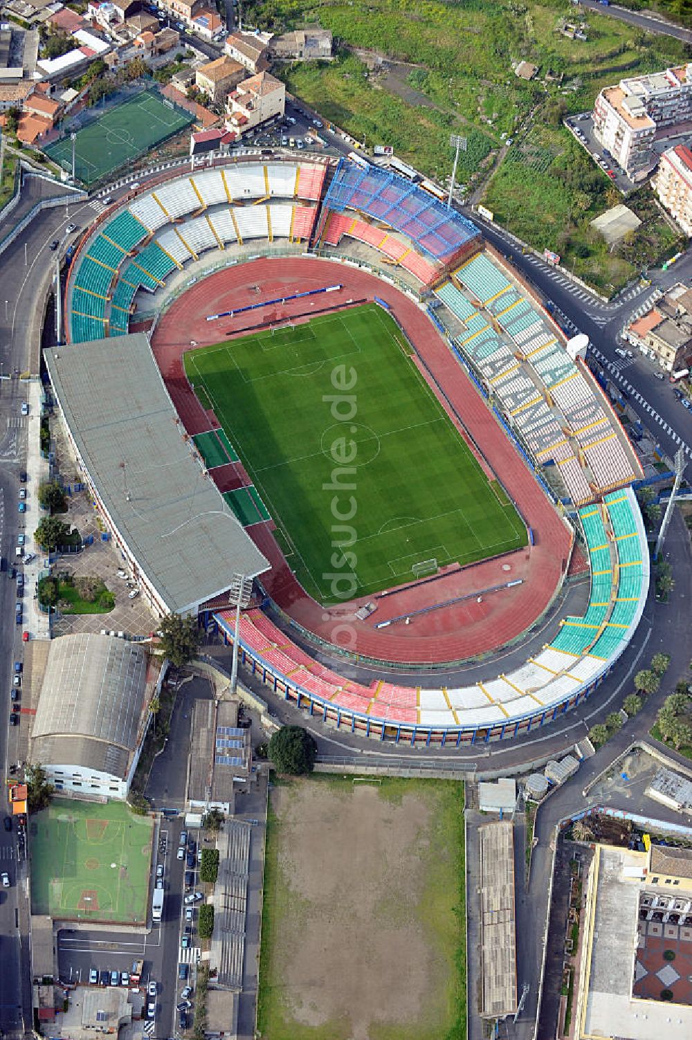 Luftbild Catania - Fußball- Stadion Stadio Angelo Massimino in Catania auf der italienischen Insel Sizilien