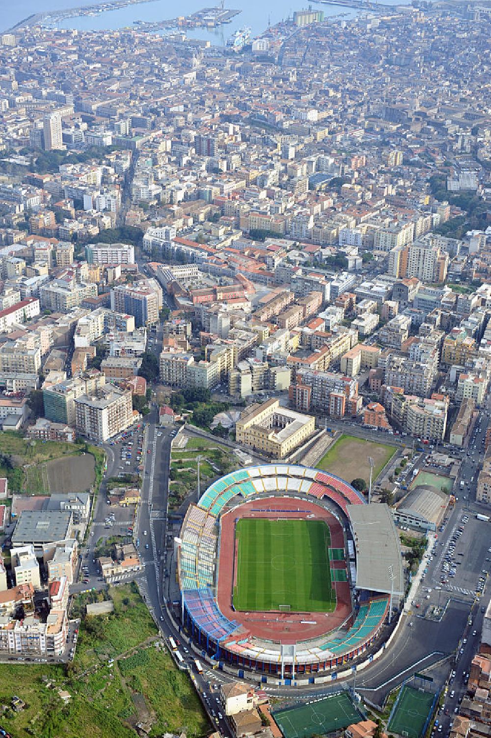 Luftbild Catania - Fußball- Stadion Stadio Angelo Massimino in Catania auf der italienischen Insel Sizilien