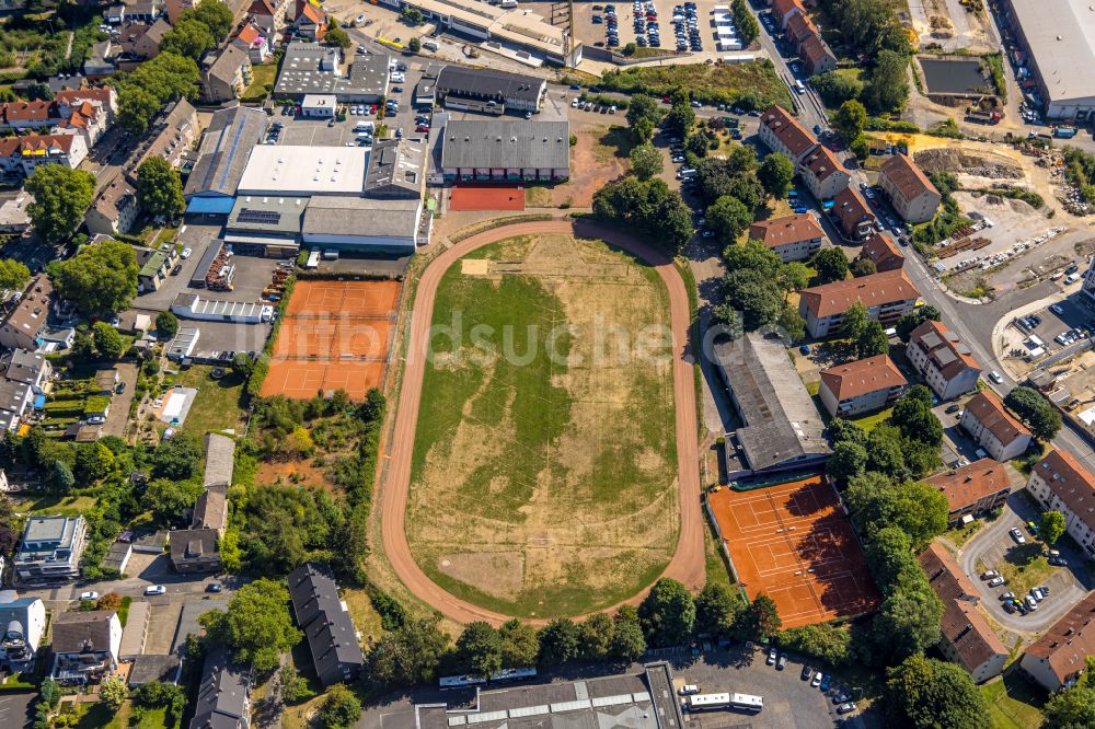 Witten aus der Vogelperspektive: Fussballplatz an der Jahnstraße in Witten im Bundesland Nordrhein-Westfalen, Deutschland