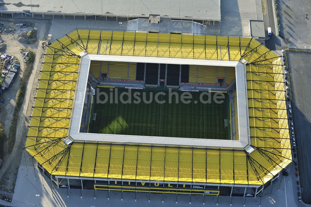 Luftaufnahme Aachen - Fussballstadion Aachener Tivoli in Aachen im Bundesland Nordrhein-Westfalen, Deutschland