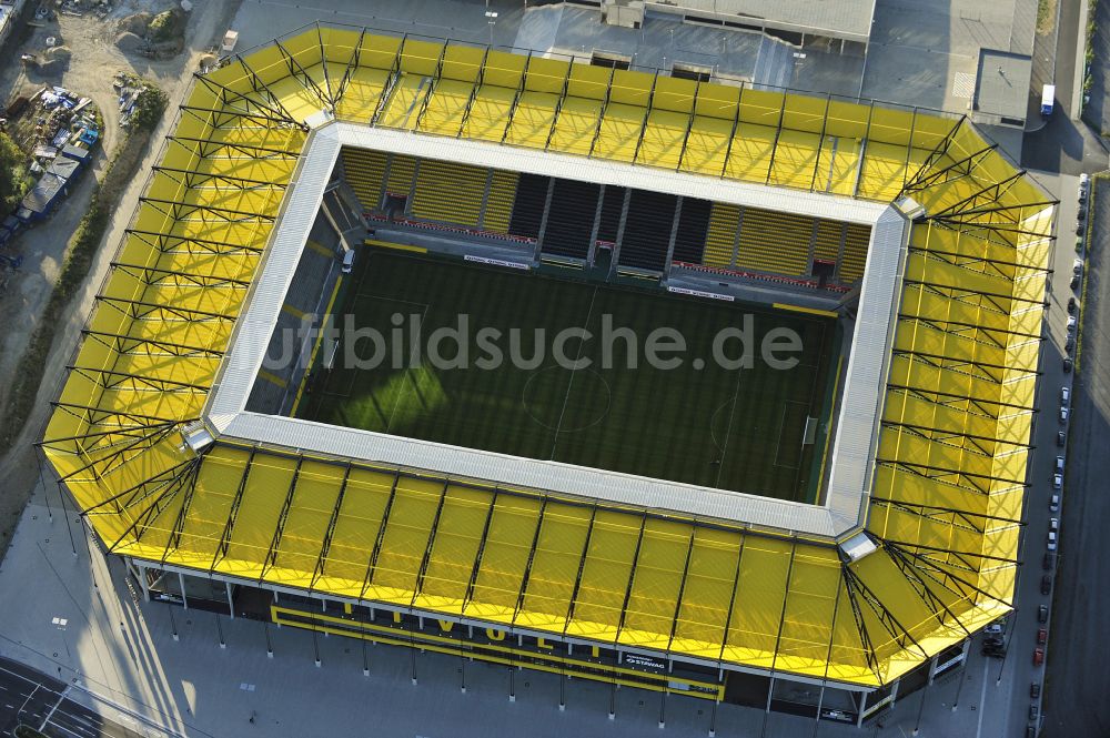 Aachen von oben - Fussballstadion Aachener Tivoli in Aachen im Bundesland Nordrhein-Westfalen, Deutschland