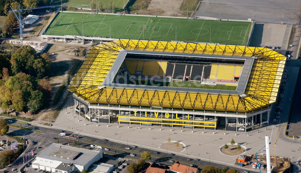 Luftaufnahme Aachen - Fussballstadion Aachener Tivoli in Aachen im Bundesland Nordrhein-Westfalen, Deutschland