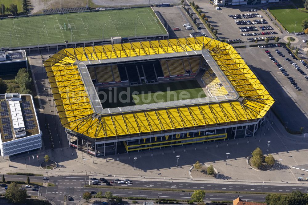 Aachen aus der Vogelperspektive: Fussballstadion Aachener Tivoli in Aachen im Bundesland Nordrhein-Westfalen, Deutschland