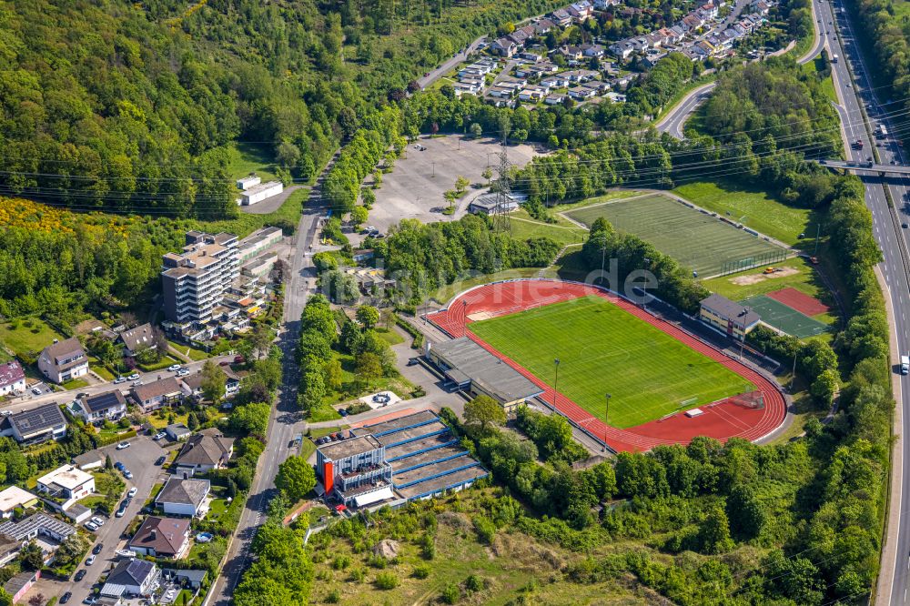 Luftbild Hagen - Fussballstadion Erich-Berlet-Stadion in Hohenlimburg im Bundesland Nordrhein-Westfalen, Deutschland