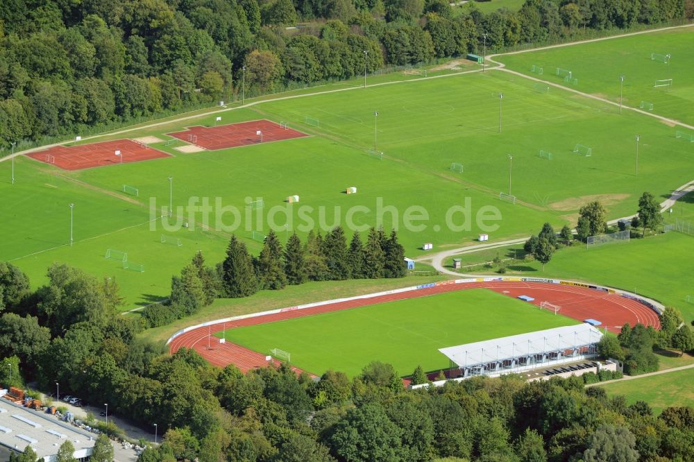 Augsburg von oben - Fussballstadion Ernst-Lehner-Stadion in Augsburg im Bundesland Bayern