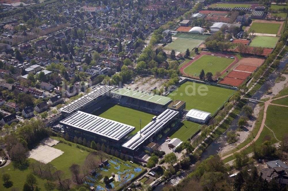 Freiburg im Breisgau von oben - Fussballstadion, genannt Schwarzwaldstadion, des FC Freiburg in Freiburg im Breisgau im Bundesland Baden-Württemberg