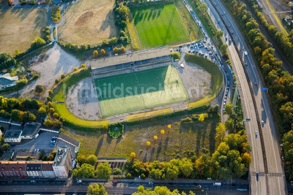 Gelsenkirchen aus der Vogelperspektive: Fussballstadion Glückauf-Kampfbahn in Gelsenkirchen im Bundesland Nordrhein-Westfalen