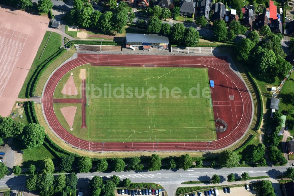 Luftaufnahme Itzehoe - Fussballstadion in Itzehoe im Bundesland Schleswig-Holstein