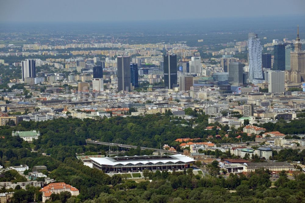 Warschau von oben - Fußballstadion des polnischen Vereins Legia Warschau in Polen