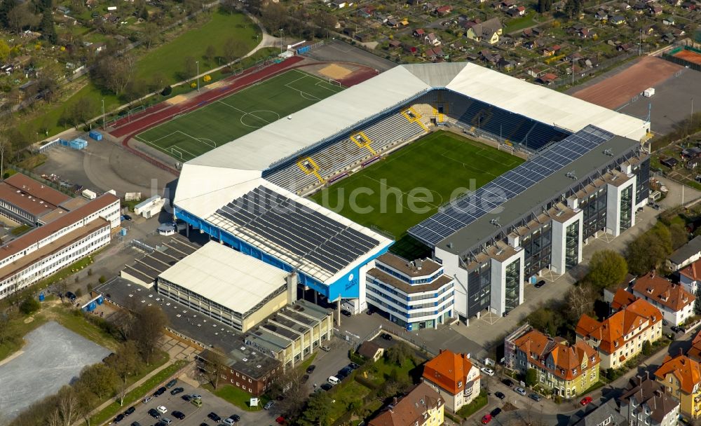 Luftbild Bielefeld - Fußballstadion Schüco Arena in Bielefeld im Bundesland Nordrhein-Westfalen