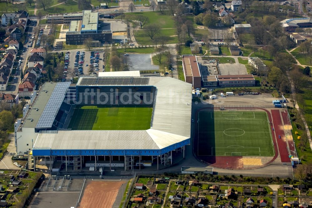 Luftaufnahme Bielefeld - Fußballstadion Schüco Arena in Bielefeld im Bundesland Nordrhein-Westfalen