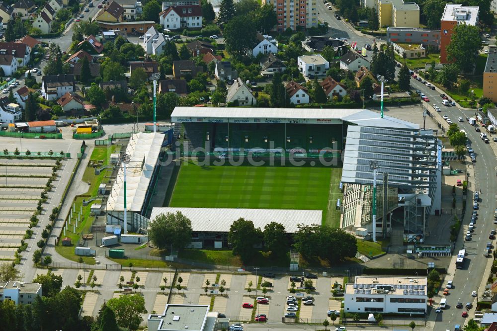 Fürth von oben - Fussballstadion Sportpark Ronhof in Fürth im Bundesland Bayern, Deutschland