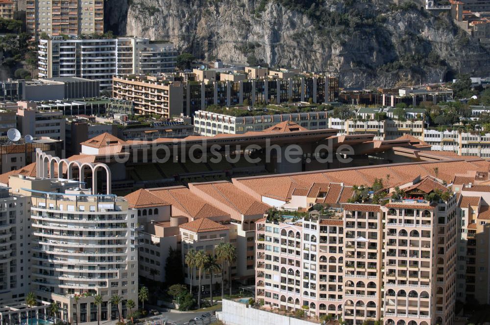 Monaco von oben - Fußballstadion Stade Louis II in Monaco