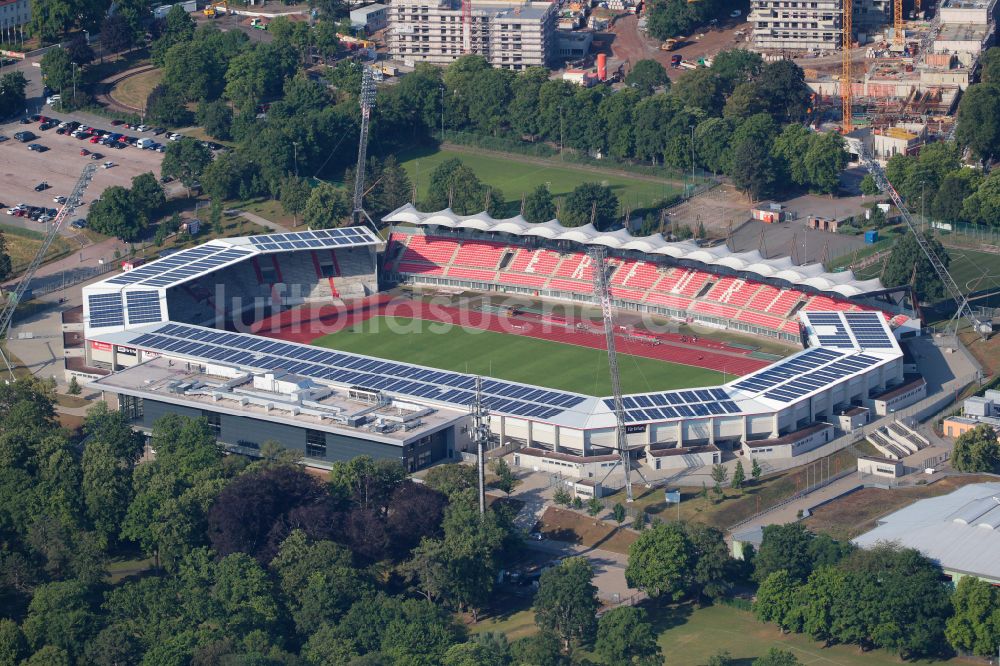 Luftbild Erfurt - Fussballstadion Steigerwaldstadion in Erfurt im Bundesland Thüringen, Deutschland