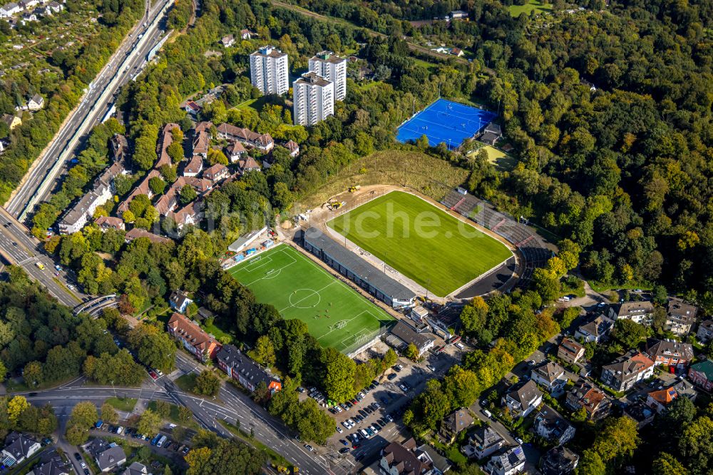 Luftaufnahme Essen - Fussballstadion Uhlenkrug-Stadion in Essen im Bundesland Nordrhein-Westfalen, Deutschland