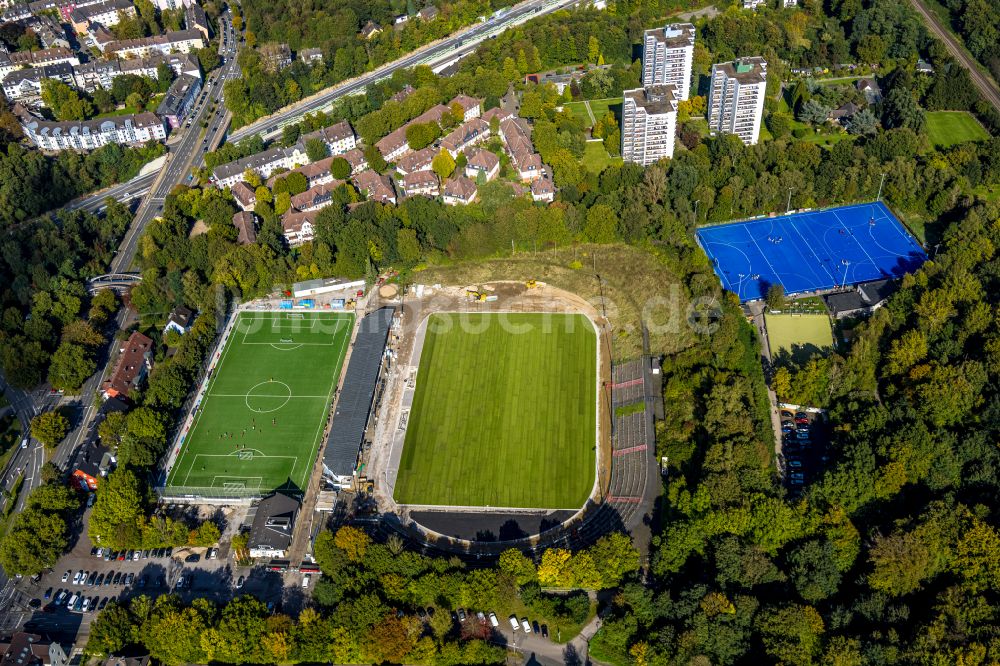 Essen aus der Vogelperspektive: Fussballstadion Uhlenkrug-Stadion in Essen im Bundesland Nordrhein-Westfalen, Deutschland