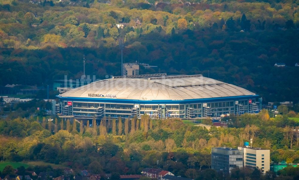 Gelsenkirchen aus der Vogelperspektive: Fussballstadion Veltins-Arena auf Schalke des Vereins Schalke 04 in Gelsenkirchen im Bundesland Nordrhein-Westfalen