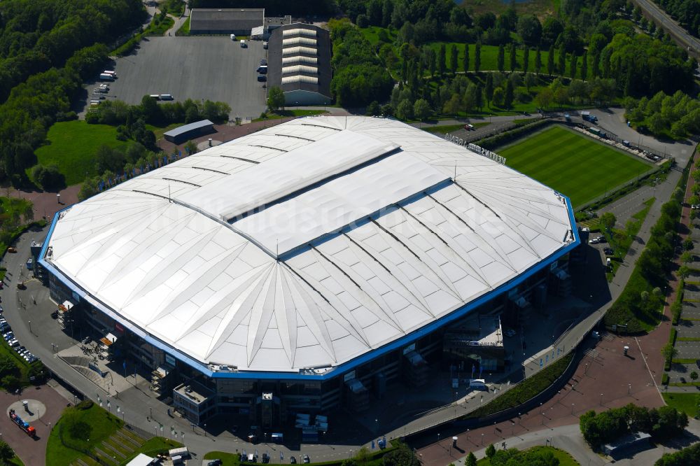 Luftaufnahme Gelsenkirchen - Fussballstadion Veltins-Arena auf Schalke des Vereins Schalke 04 in Gelsenkirchen im Bundesland Nordrhein-Westfalen