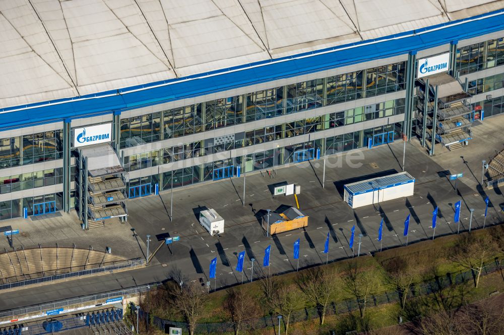 Gelsenkirchen von oben - Fussballstadion Veltins-Arena auf Schalke des Vereins Schalke 04 in Gelsenkirchen im Bundesland Nordrhein-Westfalen