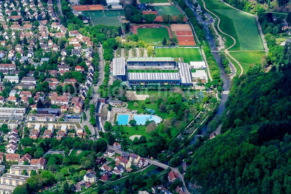 Luftaufnahme Freiburg im Breisgau - Fussballstadion des Vereins SC Freiburg in Freiburg im Breisgau im Bundesland Baden-Württemberg