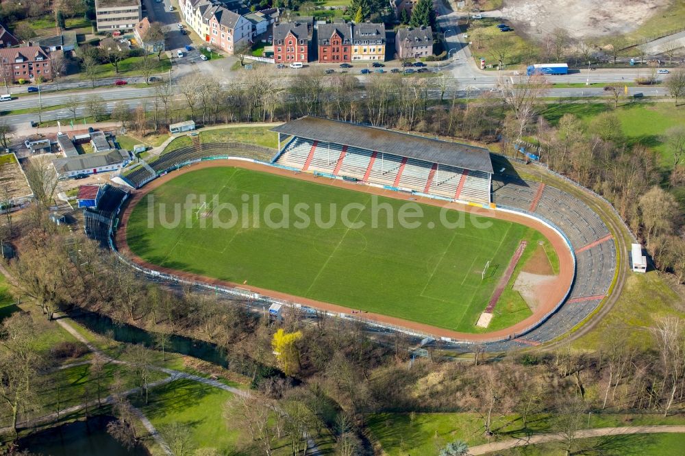 Luftaufnahme Herne - Fussballstadion des Vereins Sportclub Westfalia 04 e.V. am Westring in Herne im Bundesland Nordrhein-Westfalen